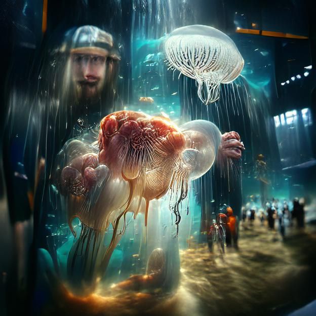 and god created the giant jellyfish - AI Generated Artwork - NightCafe ...