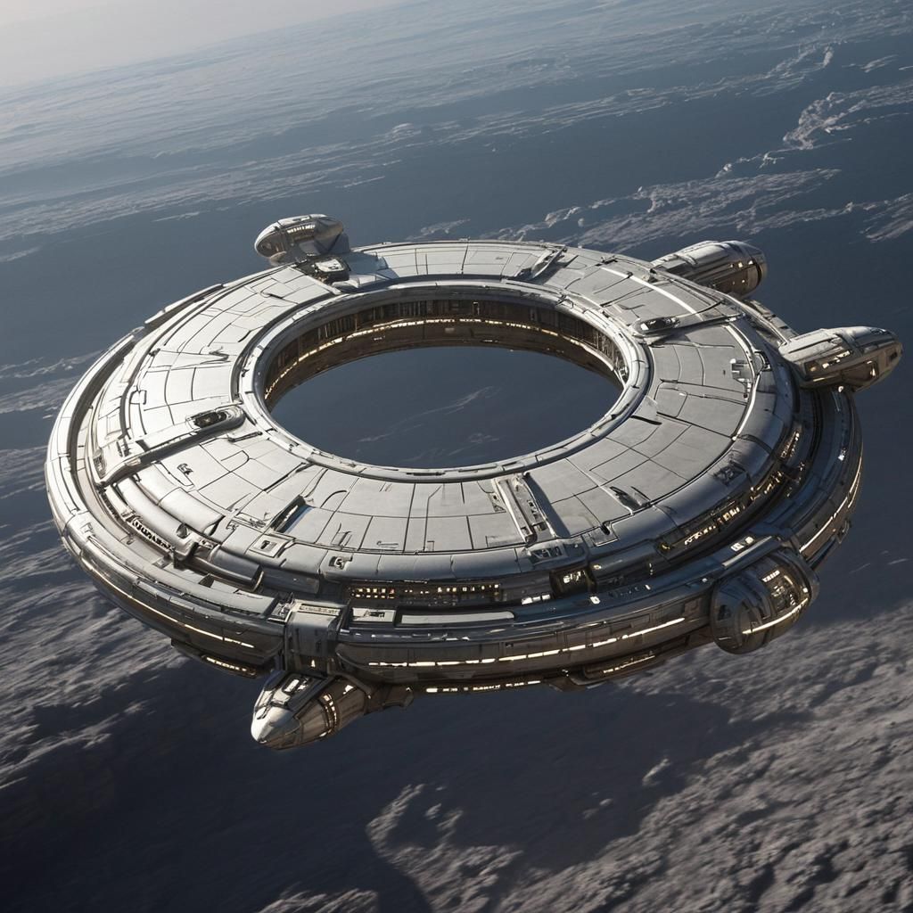 Gigantic ring-shaped spaceship