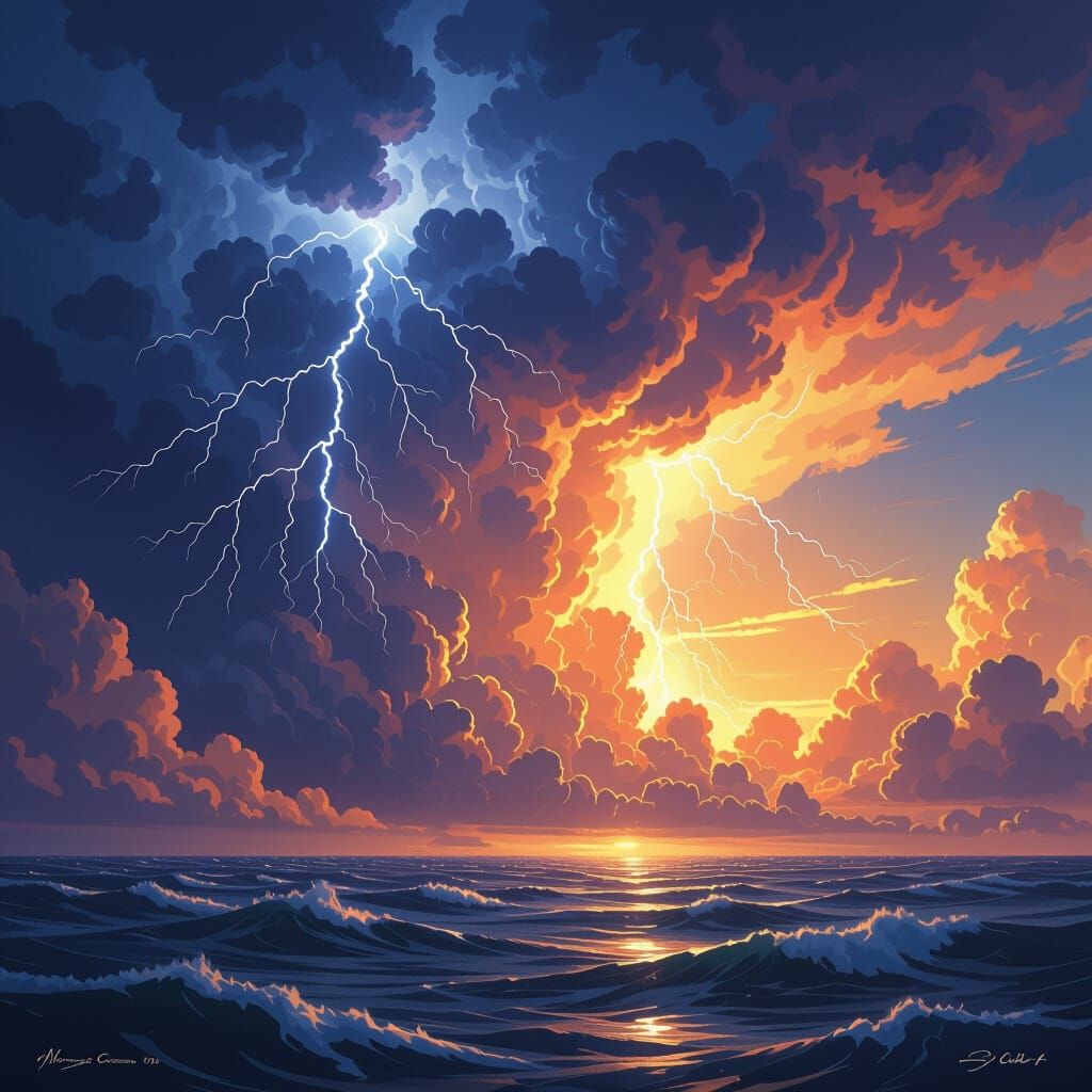 Turbulent Hurricane Storm in Sci-Fi Style