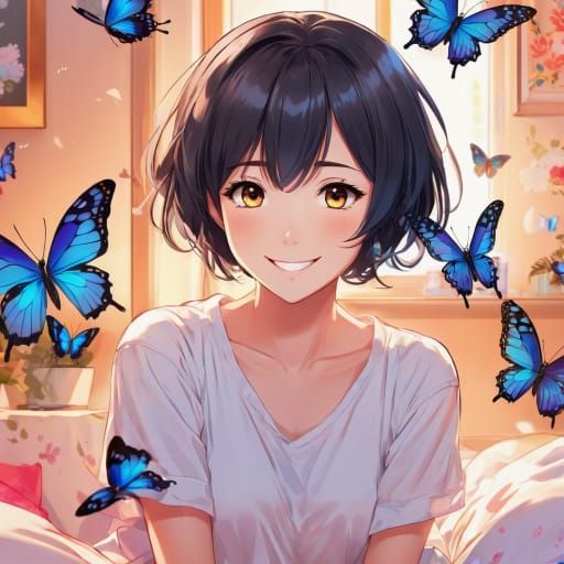 Moon and butterflies