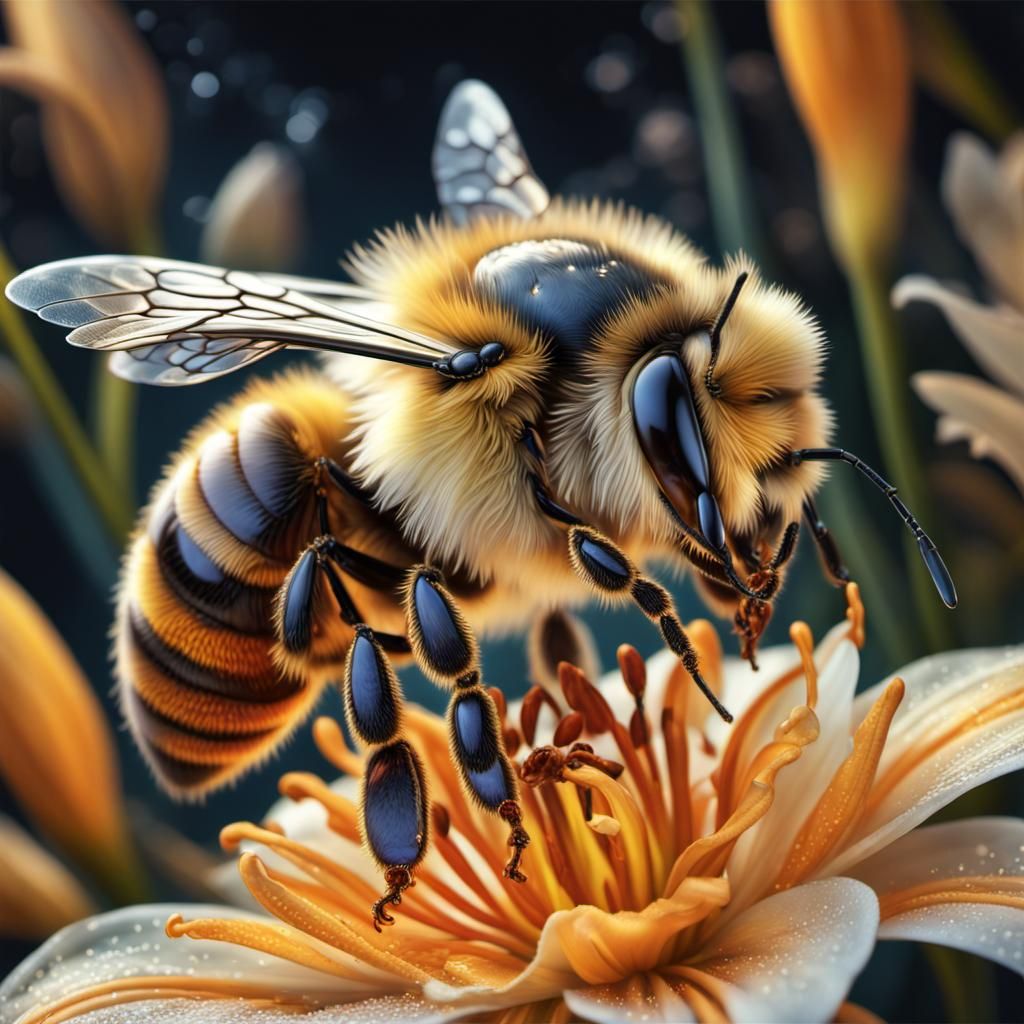 close-up bee  by @photon