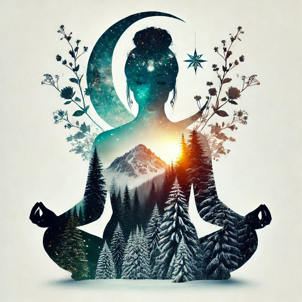 double exposure beautiful fantasy DALL-E 3 portrait landscape..