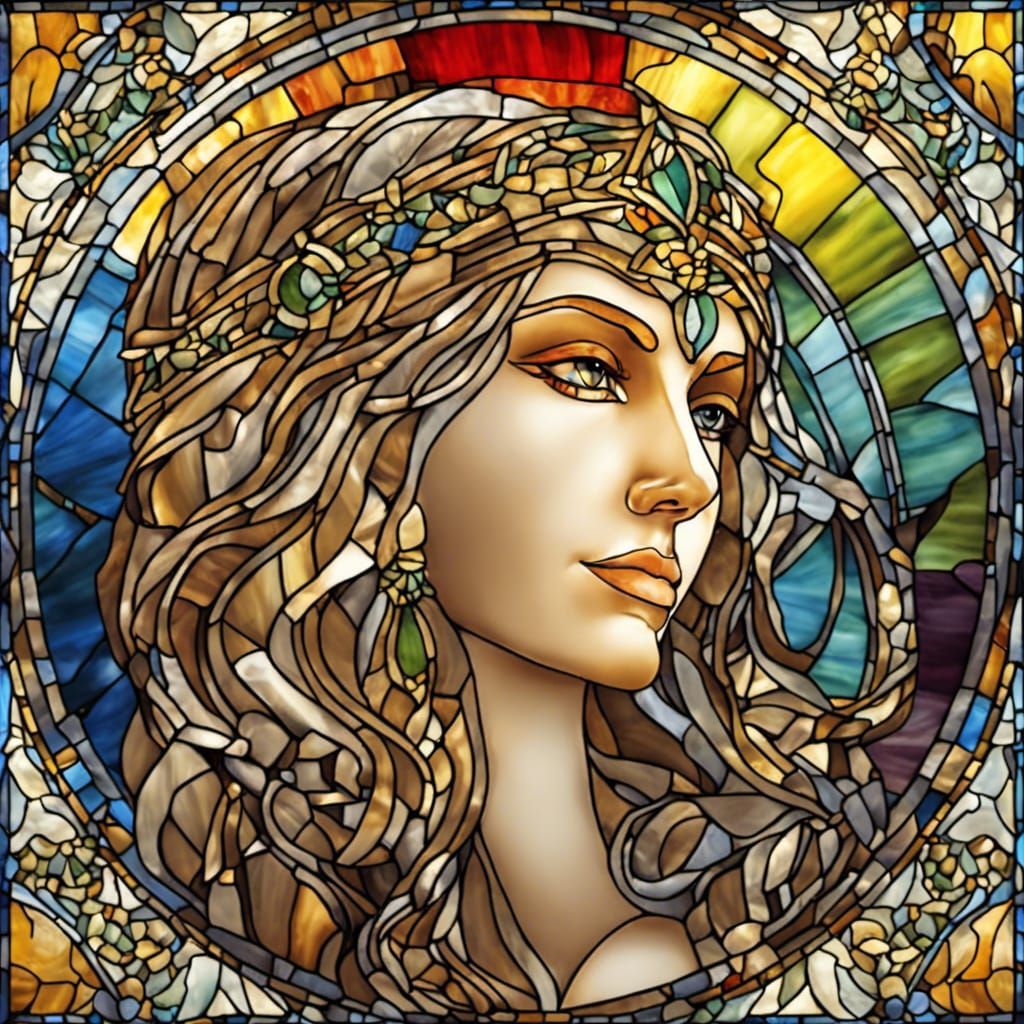 Stained Glass Goddess - AI Generated Artwork - NightCafe Creator