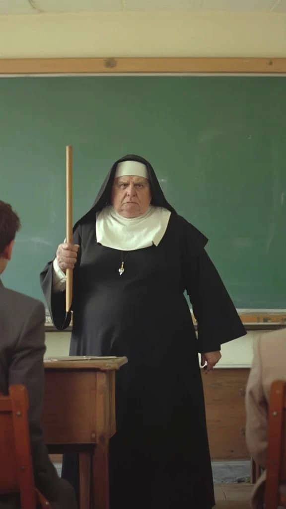 Sister Mary Liathghorm dispensing a lesson on the concept of...