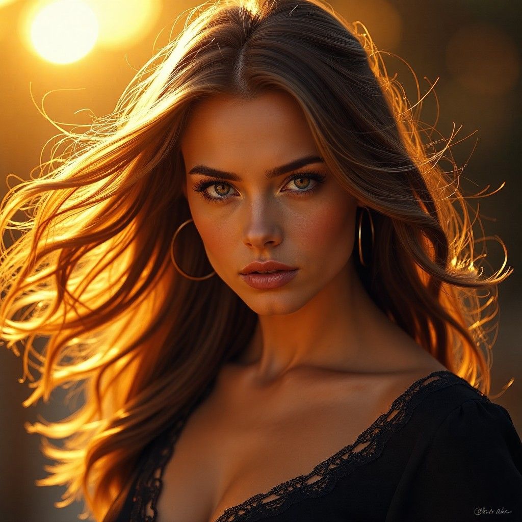 Golden glow portrait