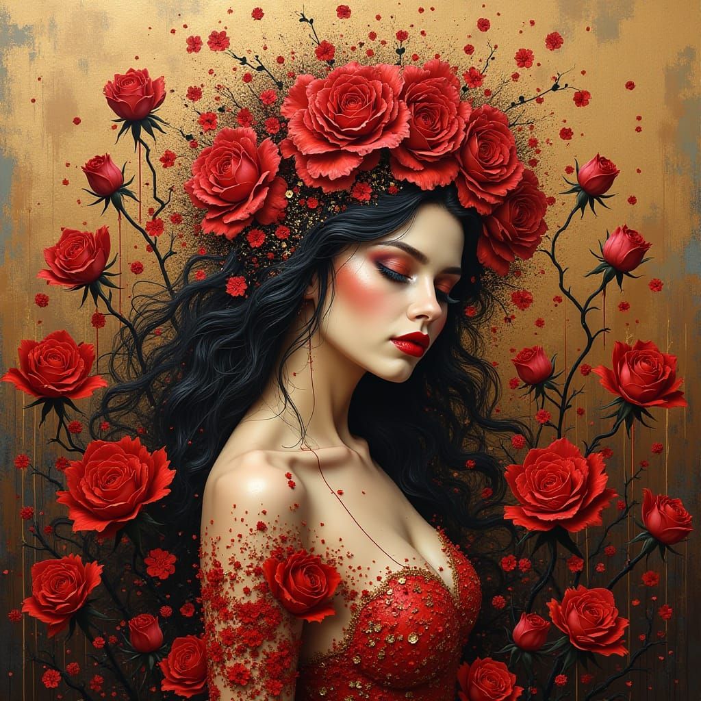 Gilded Ebony Rose  by @Magic School Bus Dropout