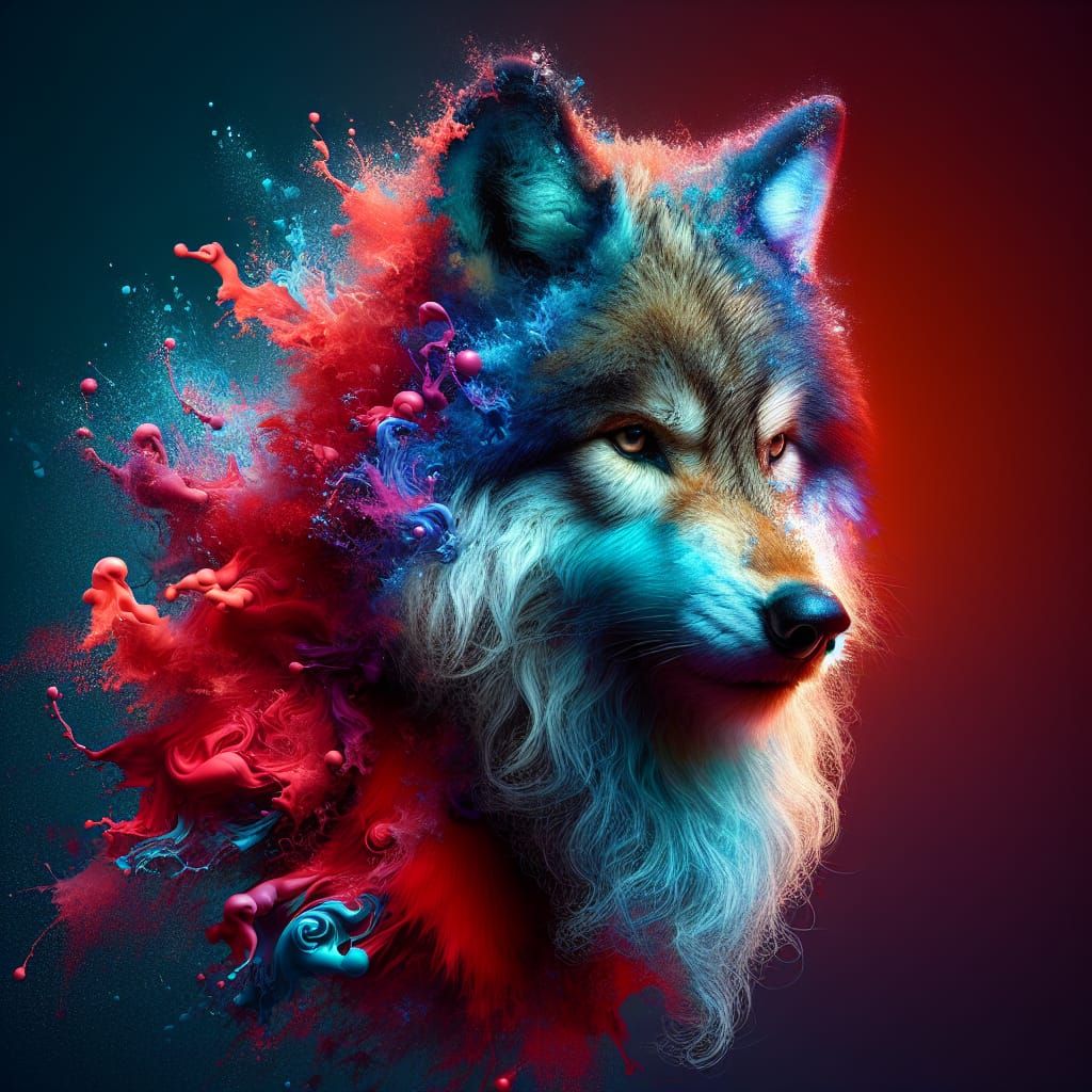 Hyperrealistic Wolf: Embodied Anger of a Furious Winter Spir...