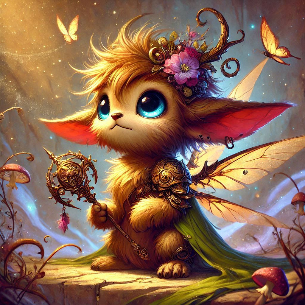 adorable fairy-tale fantasy creature portrait..