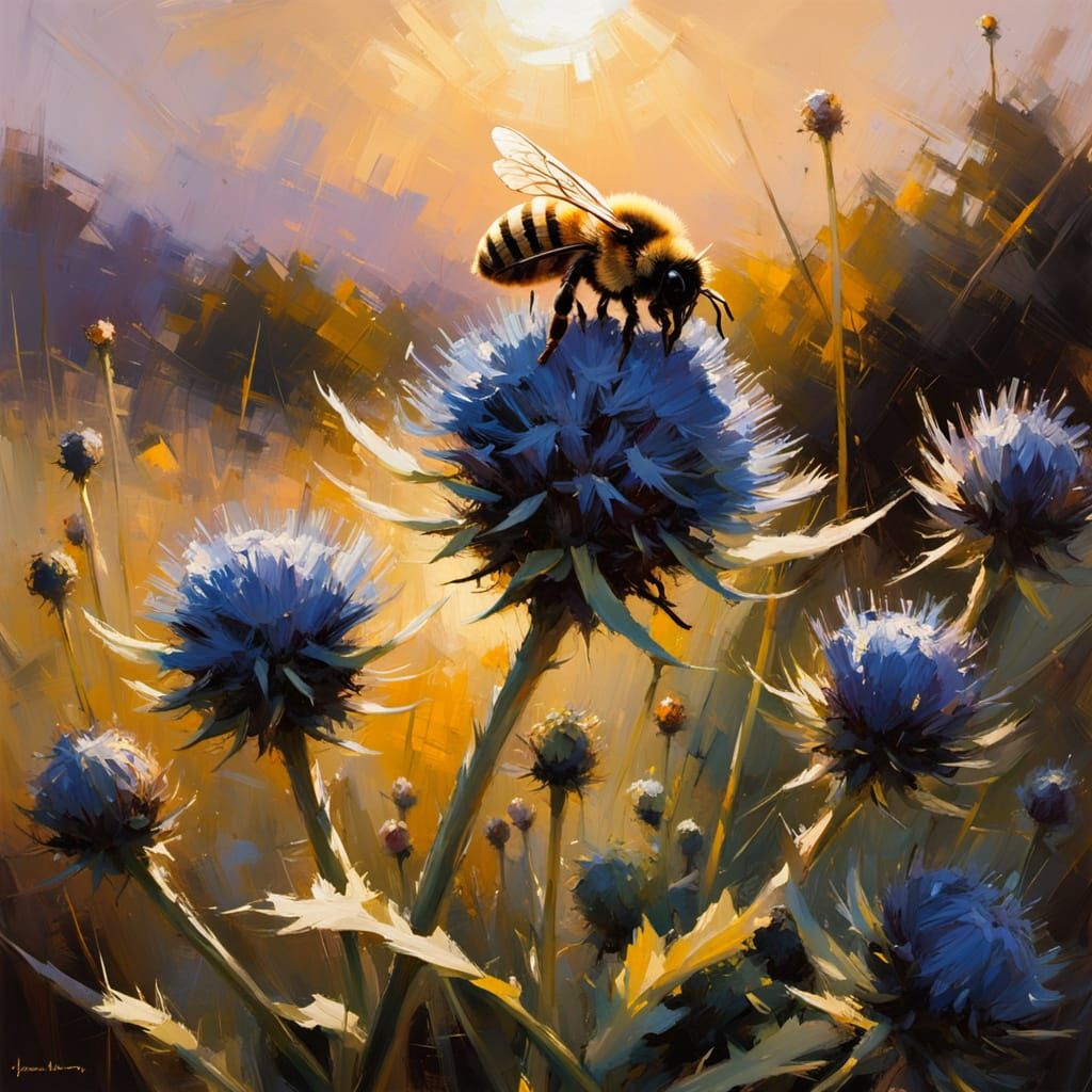 Harvesting the last nectar for the day.  by @Terra