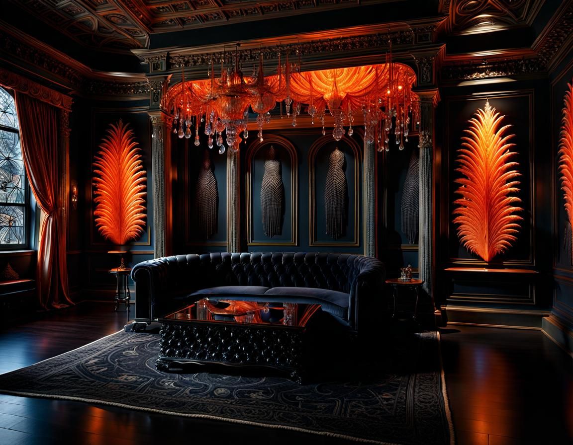 Orange and Black Bedroom
