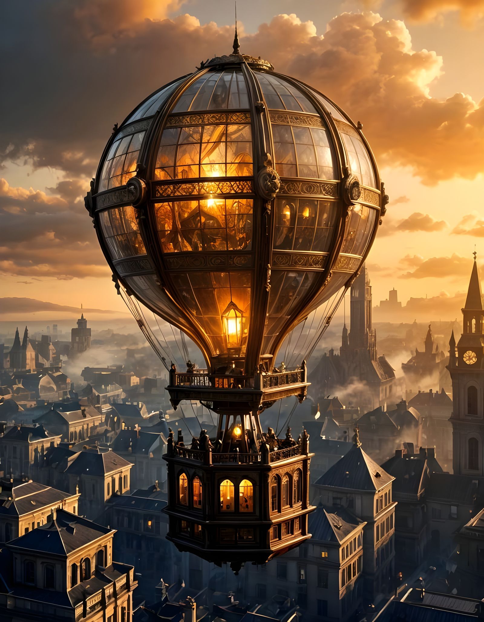 Jules Verne's Stained Glass Balloonship  by @Doublecrash