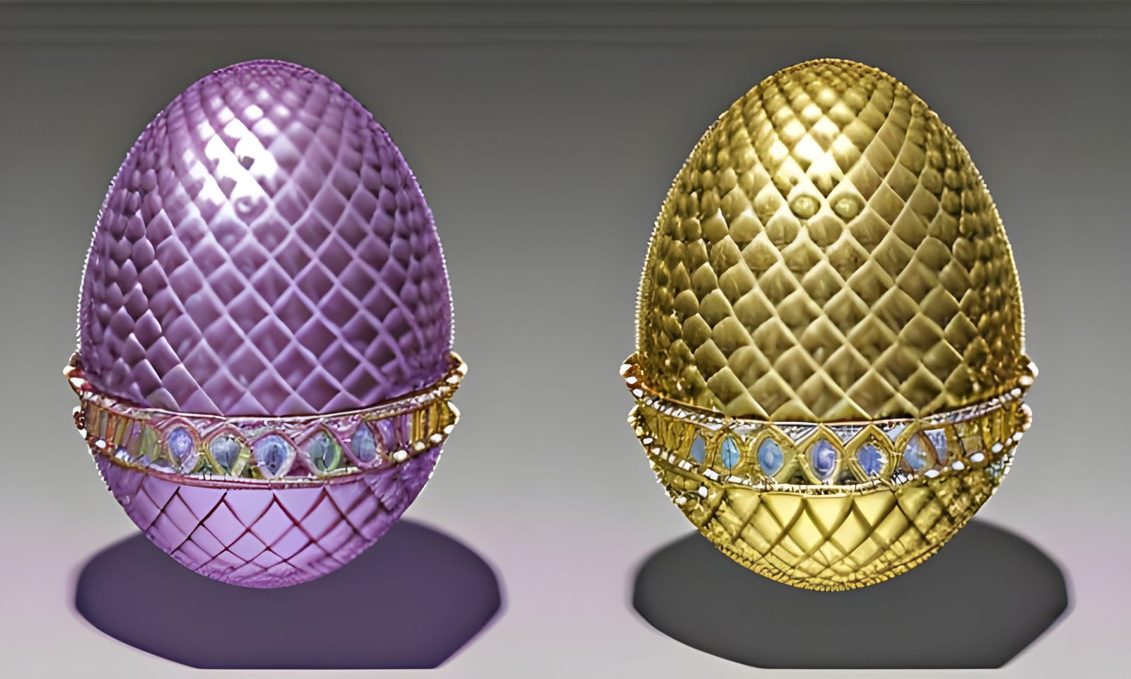 "Fabergé Style Russian Imperial Platinum, Gold & Diamond Ado...