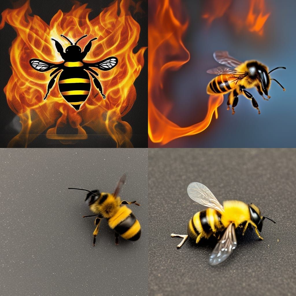BEE WITH ON FIRE AI Generated Artwork NightCafe Creator
