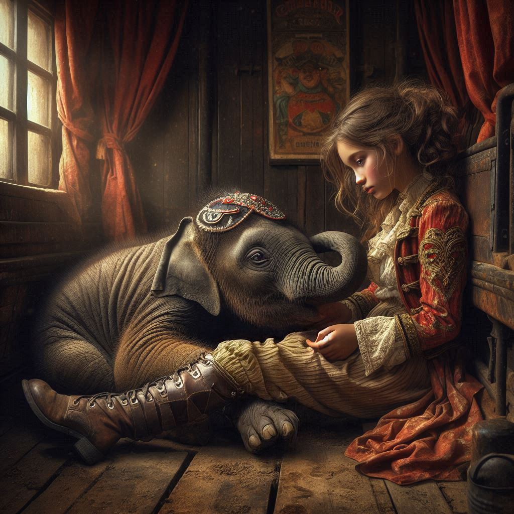 Giselle and her Elephant friend Bella