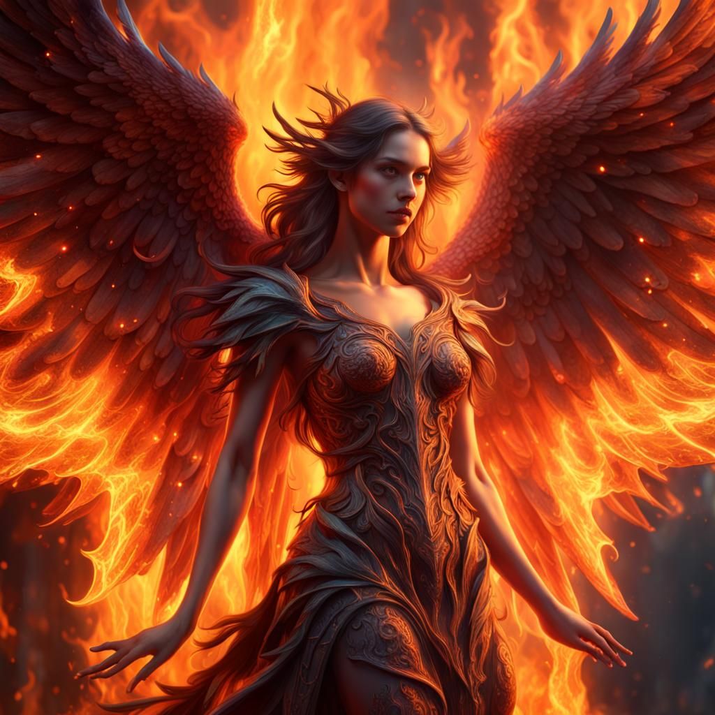 Angel of fire - AI Generated Artwork - NightCafe Creator