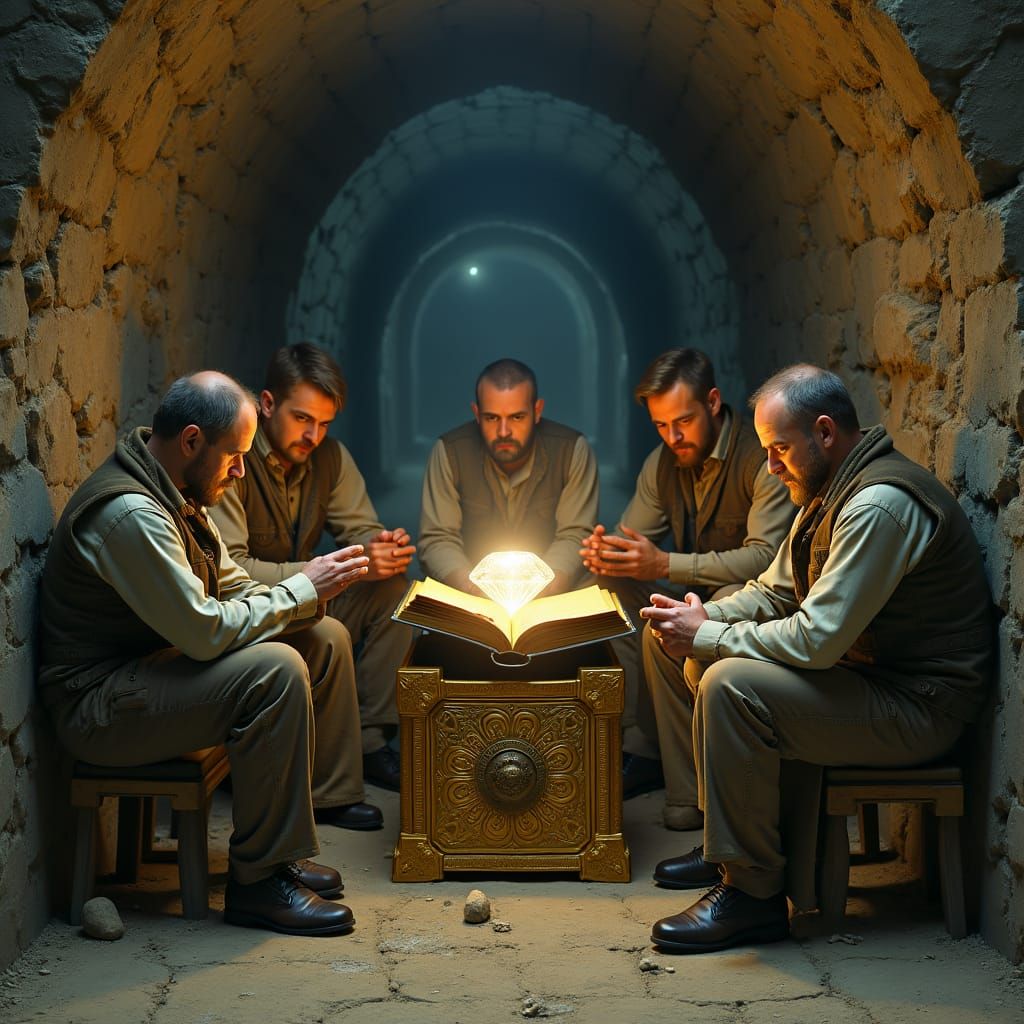 Mystical Diamond Illumination in Subterranean Study