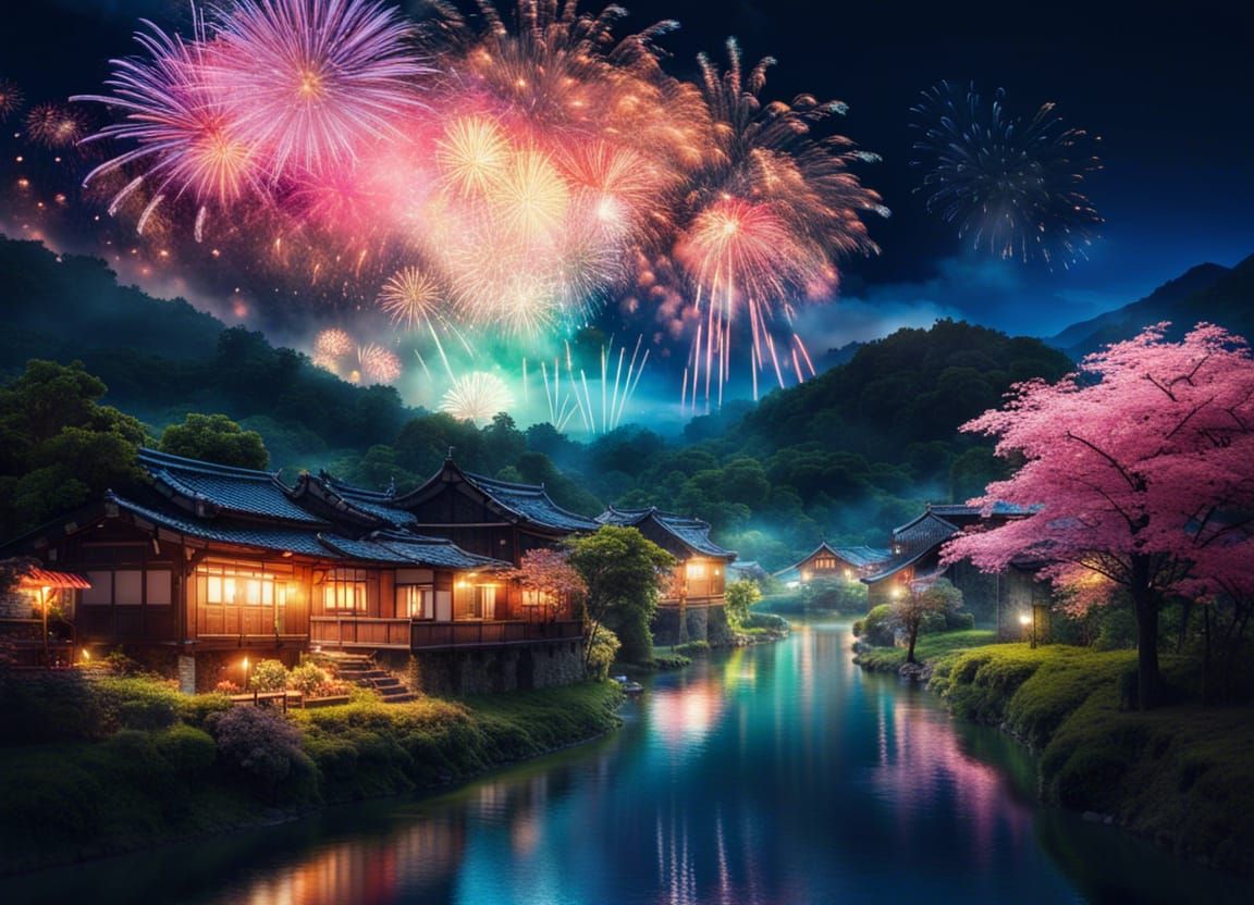 Celestial Japanese Countryside  by @Heralyn