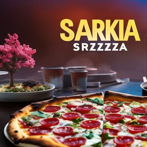 Sakura pizza, distinct lighting, detailed matte painting, de...