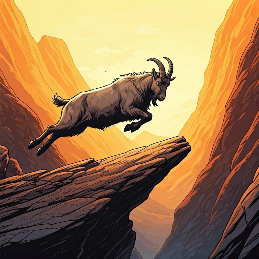 Hopping Mountain Goat   by @Erica