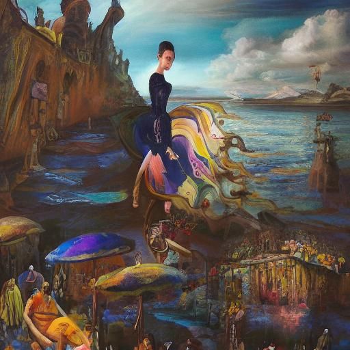 Ballet Pas de Deux: Expressionist Oil Painting