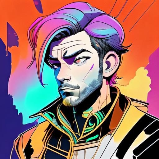 <<lora:Vibrant Ink 1:1.0>Double exposure, astral silhouette of a man and cloudy sky, golden hour, hyperdetailed, inkpunk, vibrant colors, co...