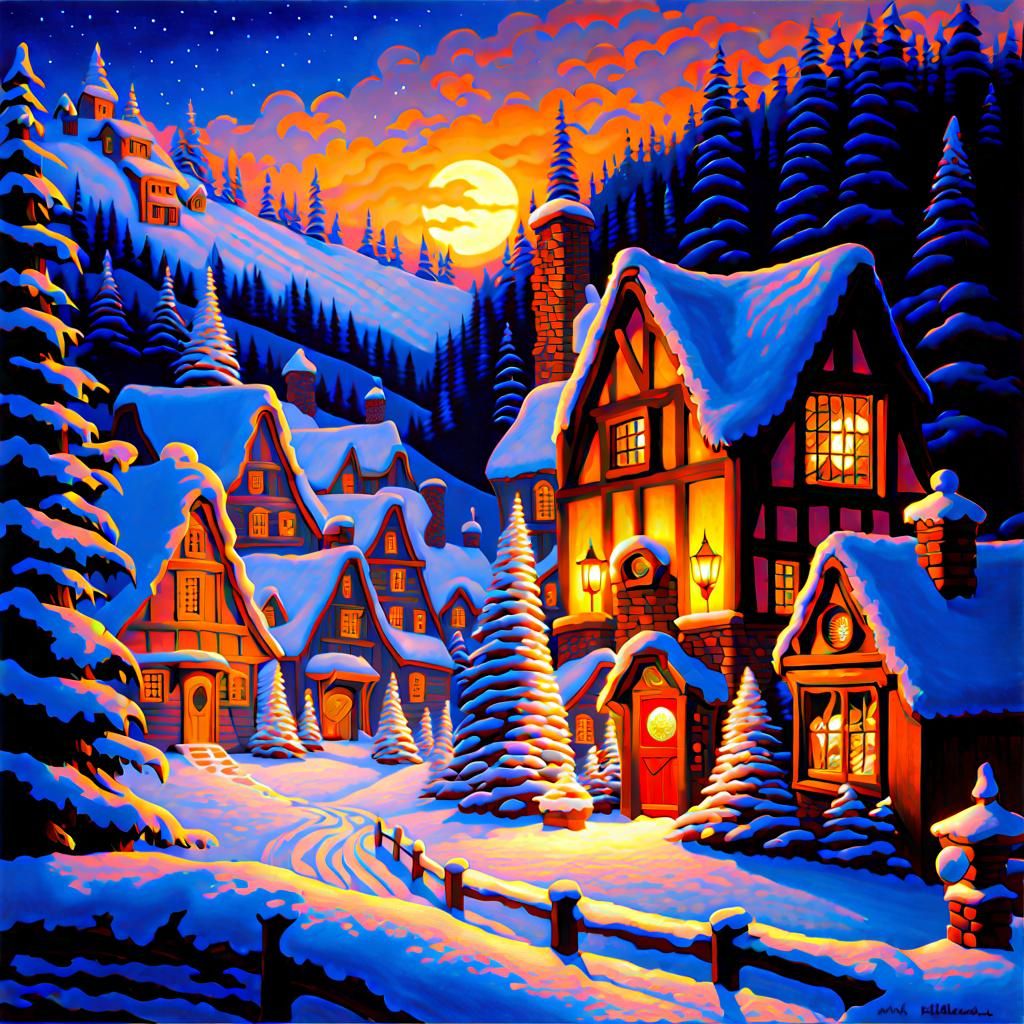 Santa's Christmas Village - AI Generated Artwork - NightCafe Creator