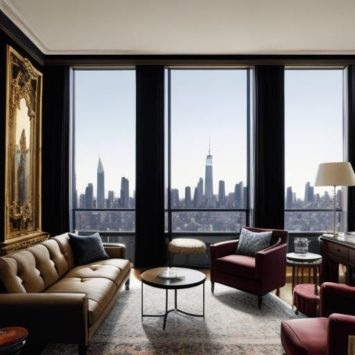 Interior of a New York penthouse. Maximalist interior design...
