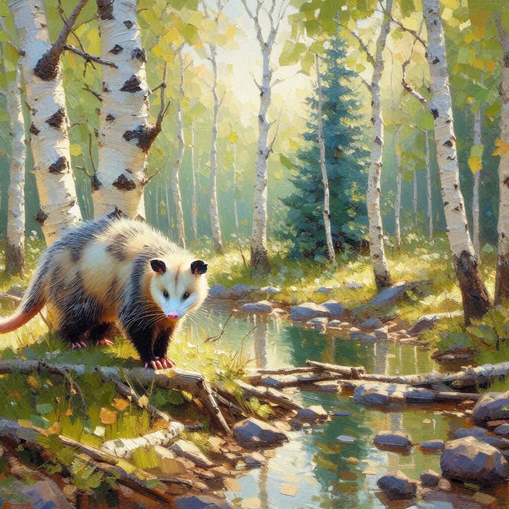Opossum in Open Woodland