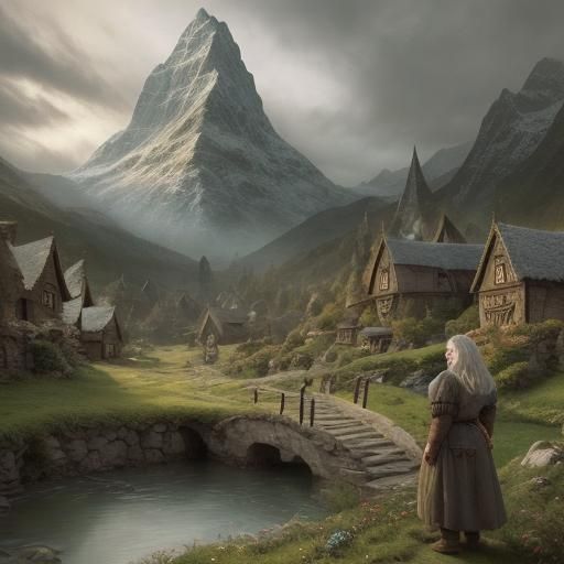 hobbit beauty landscape portrait fantasy - AI Generated Artwork ...