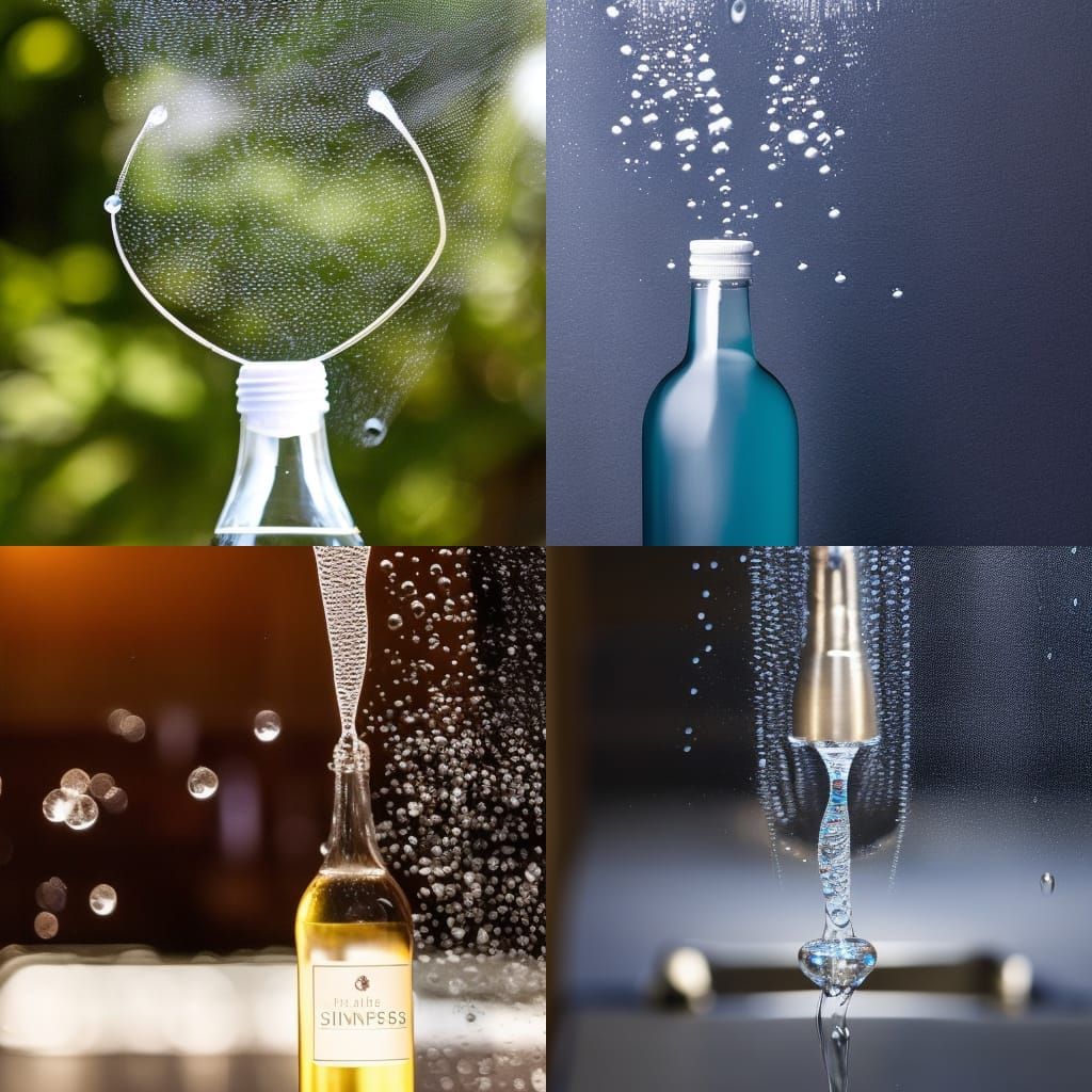 droplets flow down the bottle (prompt study)
