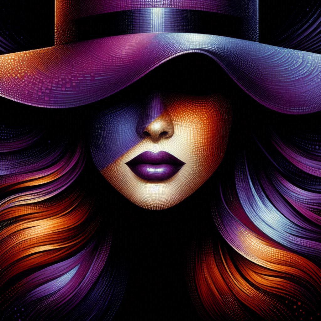 Fantasy portrait in purple