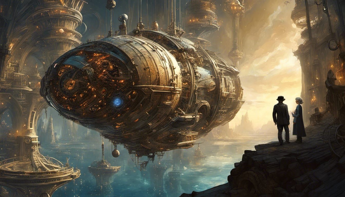 A ship travel in Jules Verne world