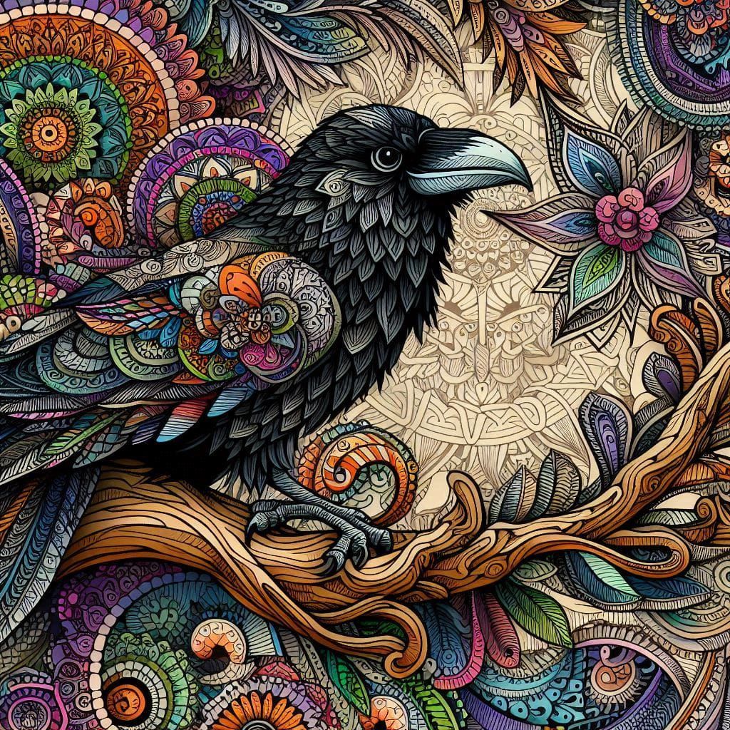 Colorful Crow 20 (DALL-E 3)