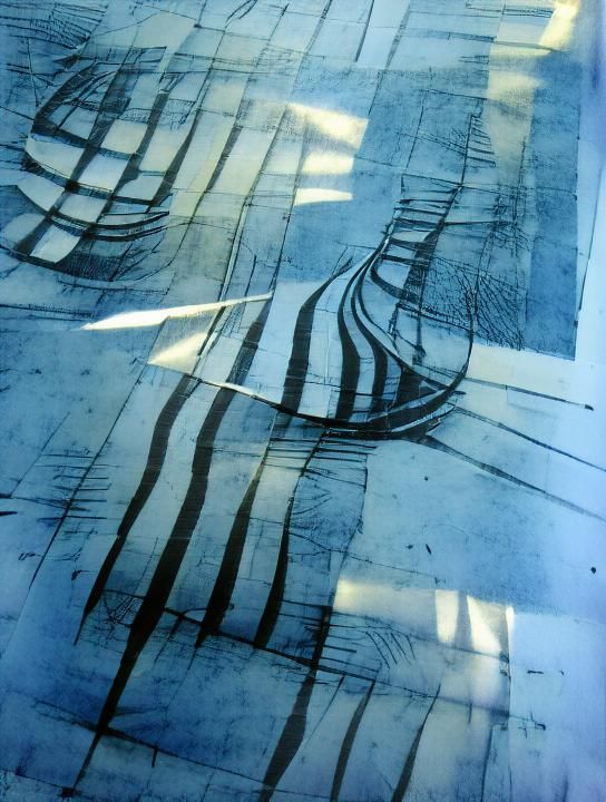 Warped Azure Blue Lines