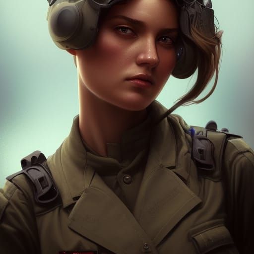 military woman beautiful eyes