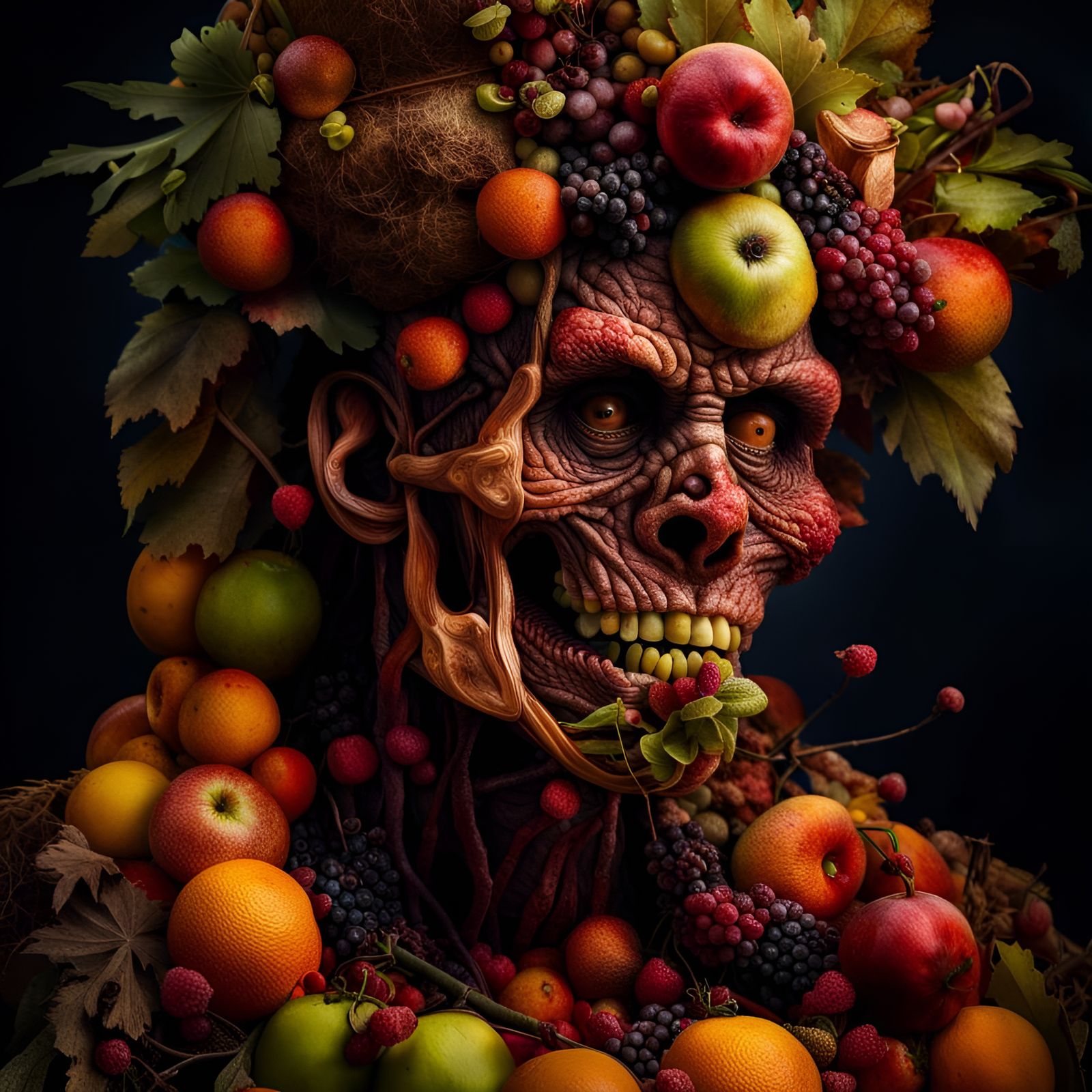 Zombie created with rotten fruit  by @Tanke
