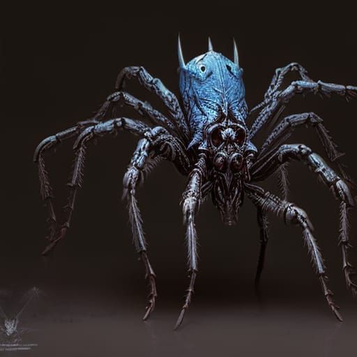 Alien spider roach blue