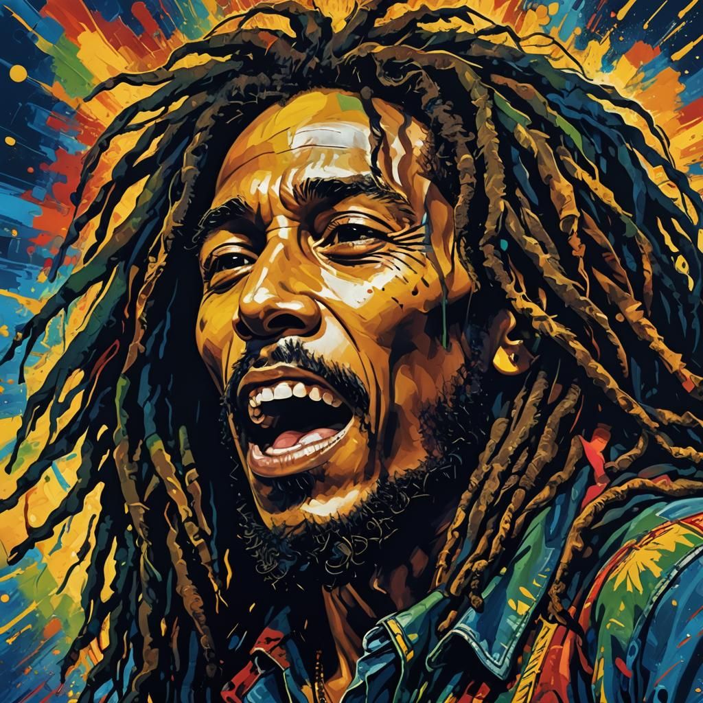 Closup-gedetailleerde-gezicht Bob-Marley