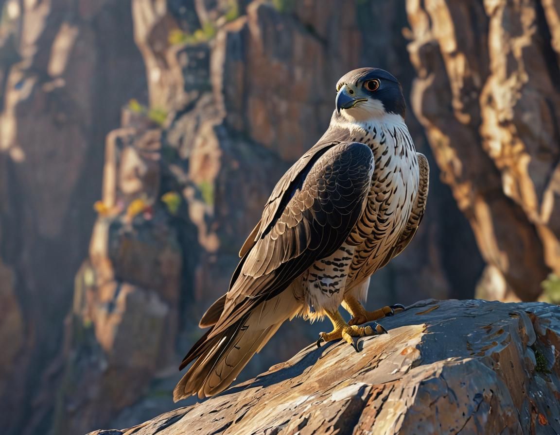 close-up photo of a peregrine falcon