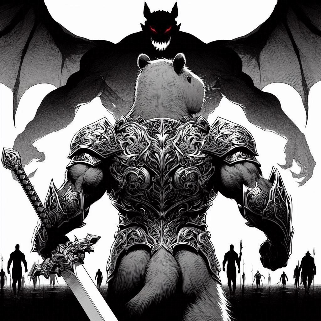 Black Capybara Swordsman (Uploaded)