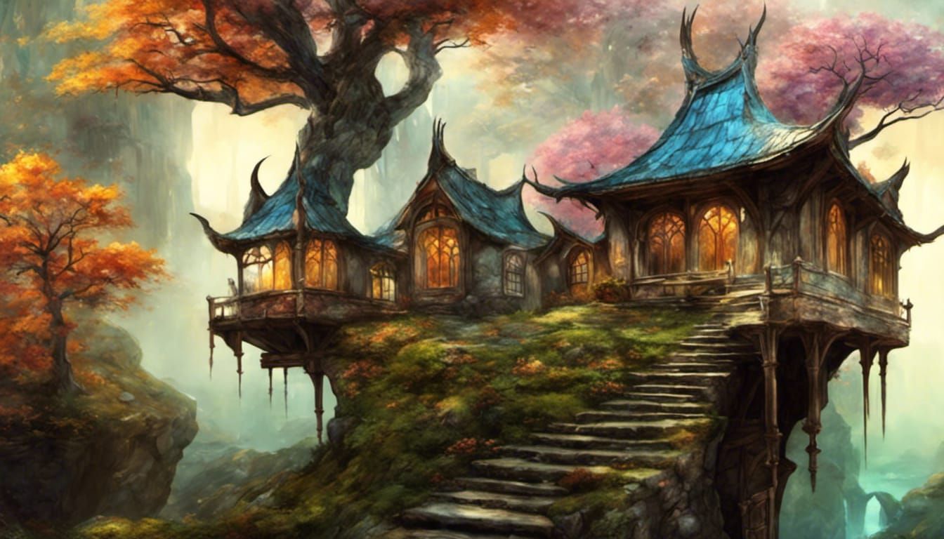 Enchanted forest home AI Generated Artwork NightCafe Creator