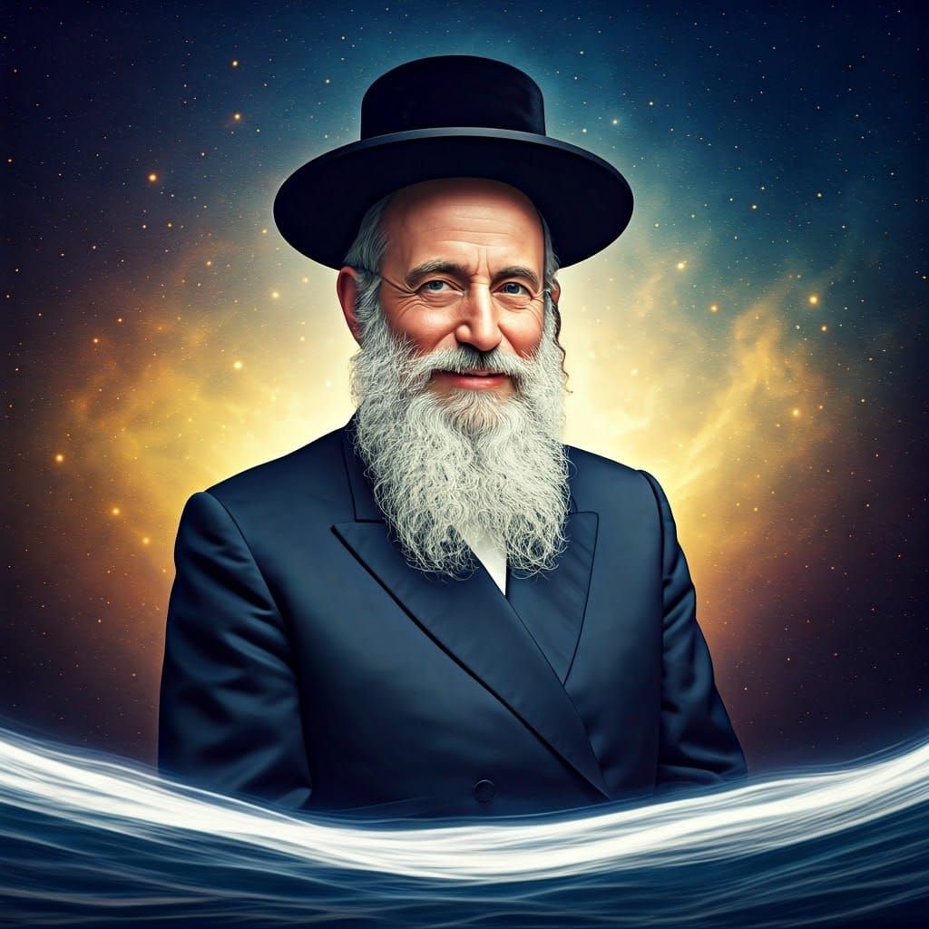 Mystical Portrait of Ultra-Orthodox Man in Surreal Landscape