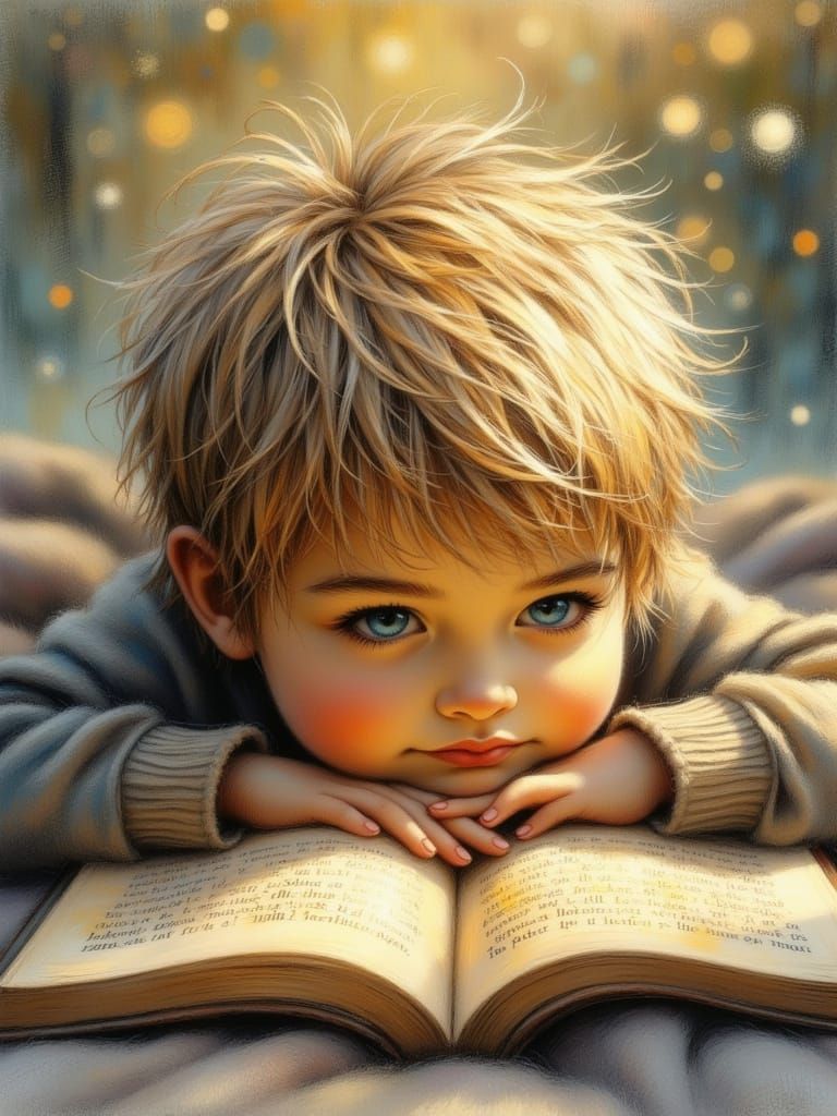Boy Lost in Storybook Magic, Digital Painting