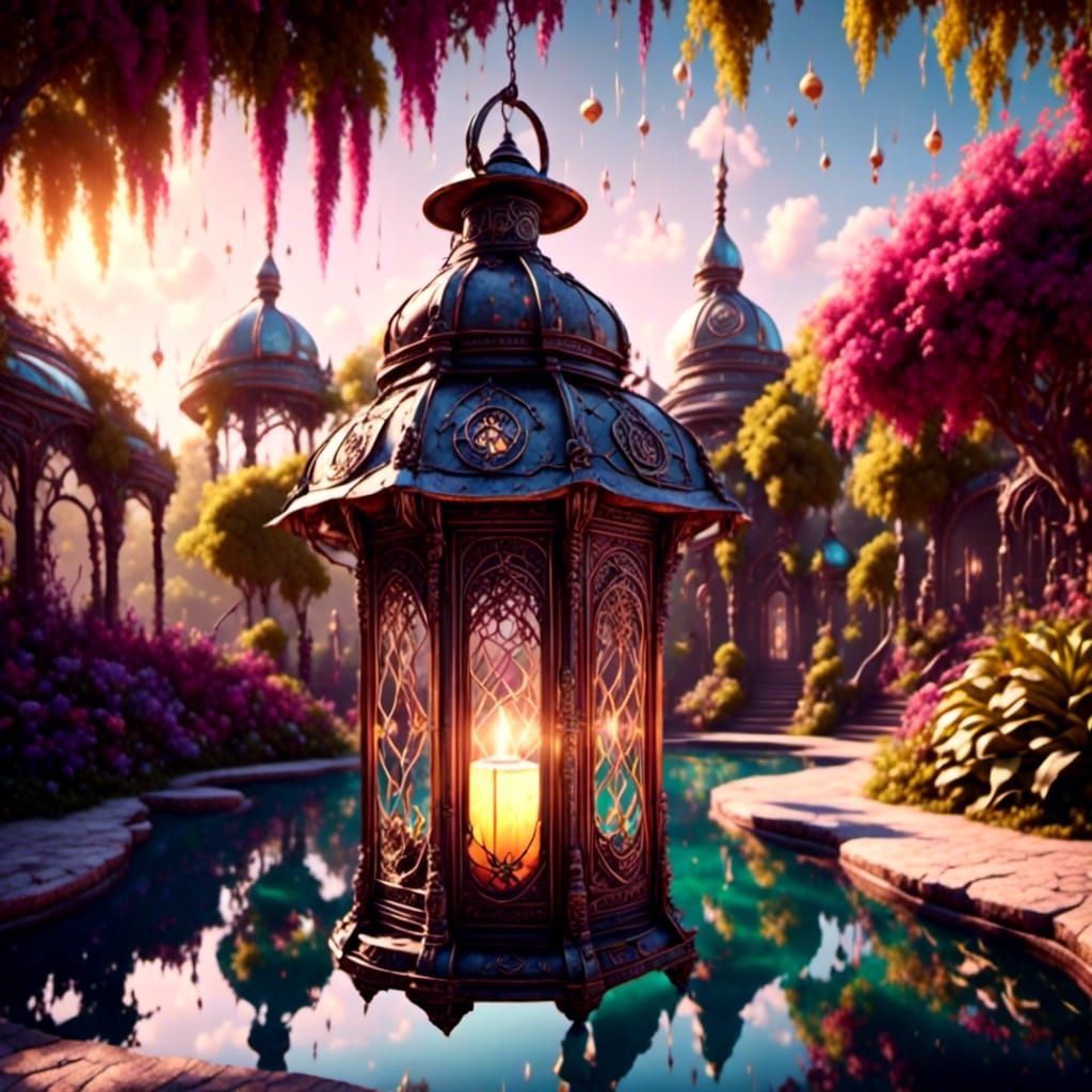 Lantern's Glow: Elven Futurism by the Pool