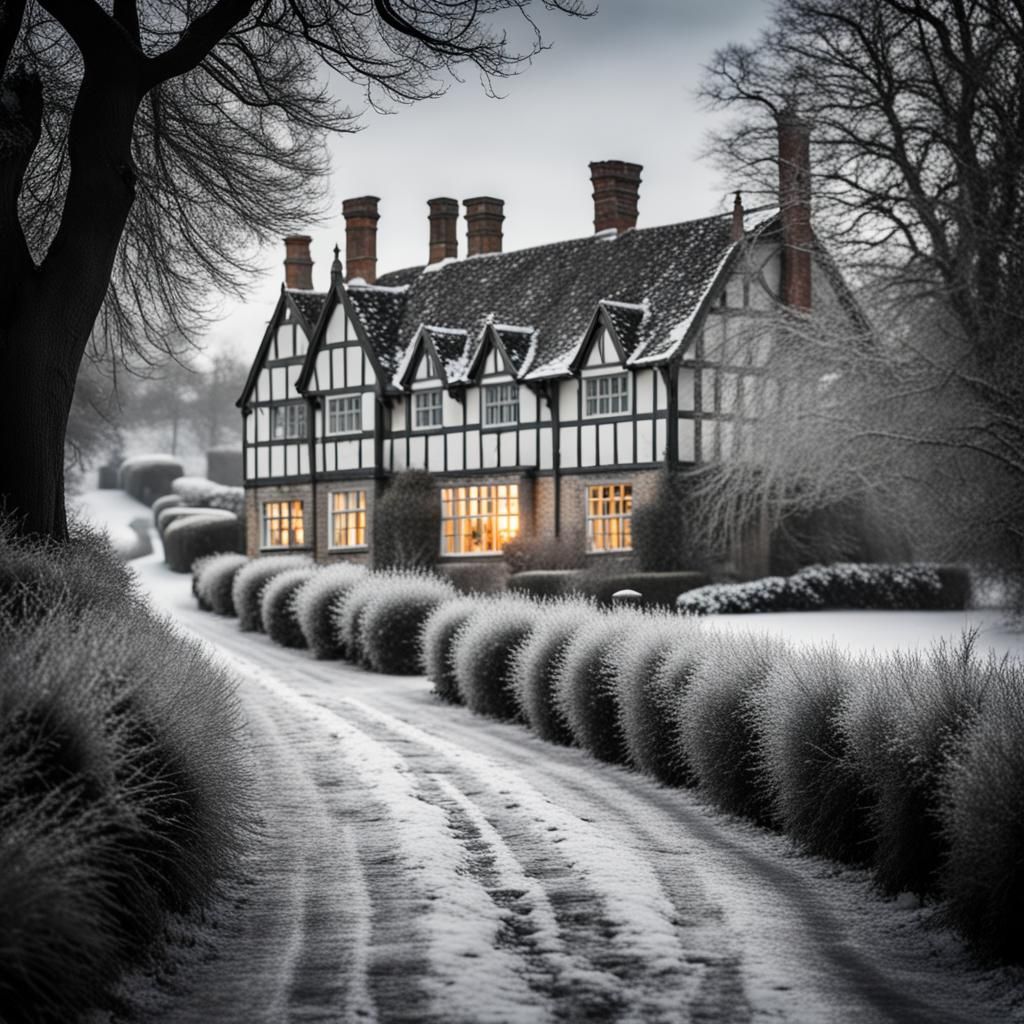 Frosty lane AI Generated Artwork NightCafe Creator