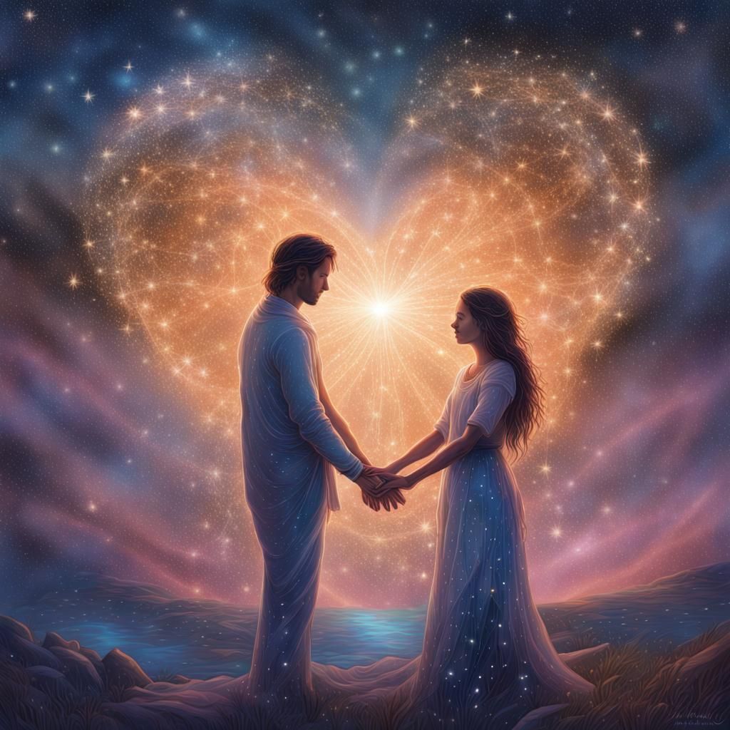 "Whispers of the Heart": An ethereal image capturing a coupl...