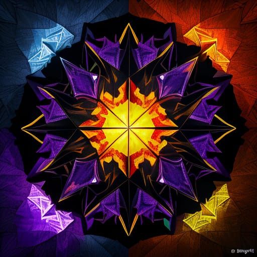 Fire Burns in Ultraviolet Light with Origami Folds