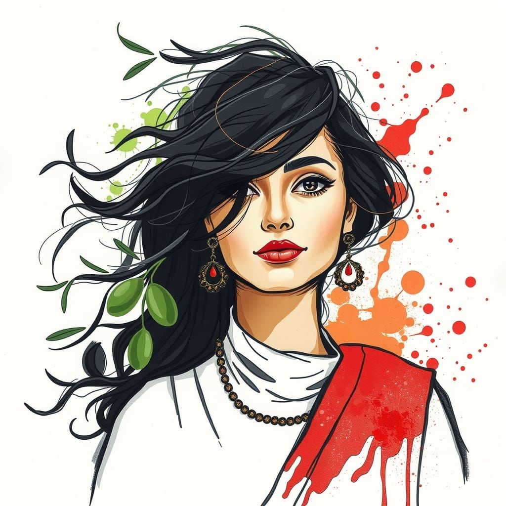 نورين (Nourine) | 🇵🇸 drawing portrait (Flux Schnell)