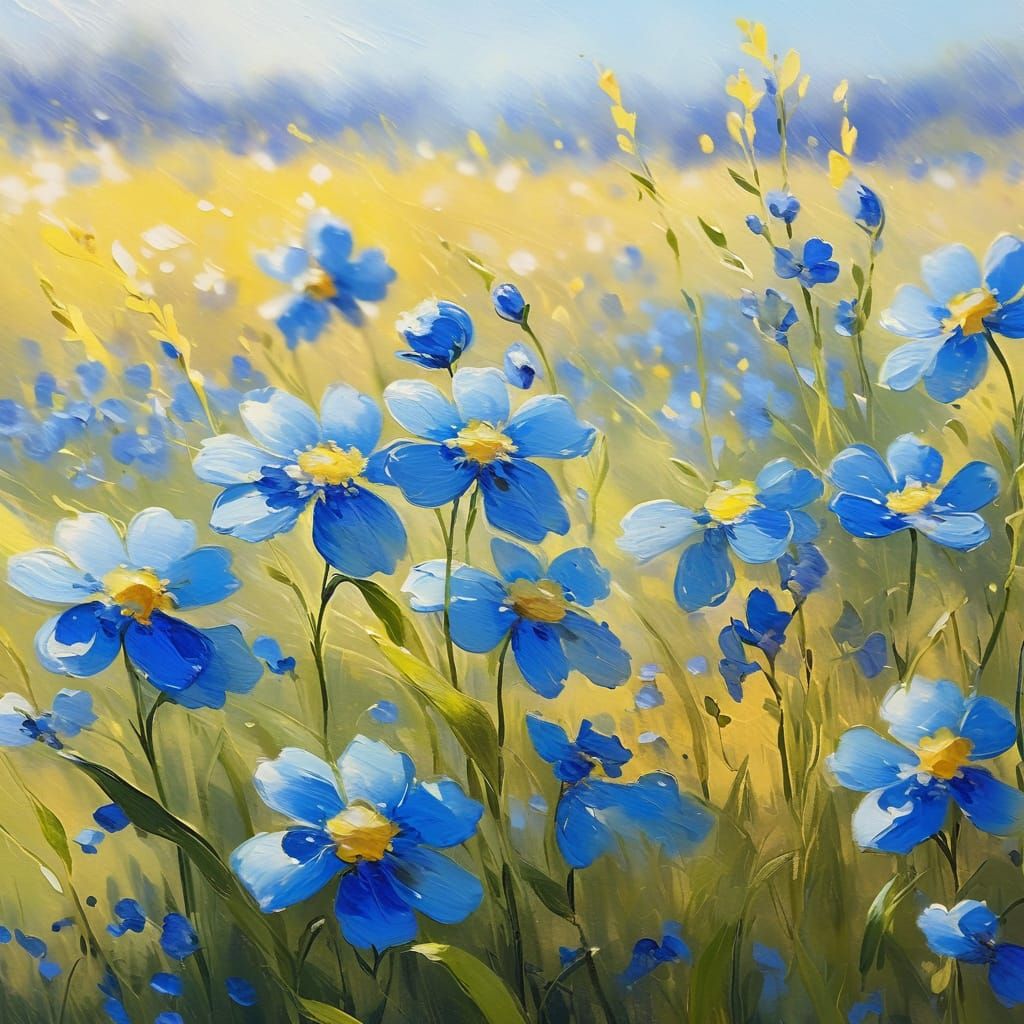 blue flowers  by @cute