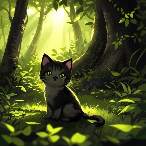 Cat of the green
